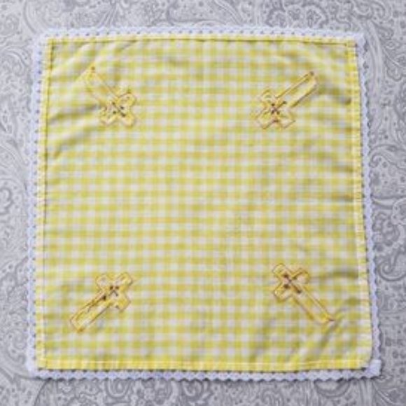 Handmade Embroidered Cross Handkerchief, Bandana - Picture 1 of 4
